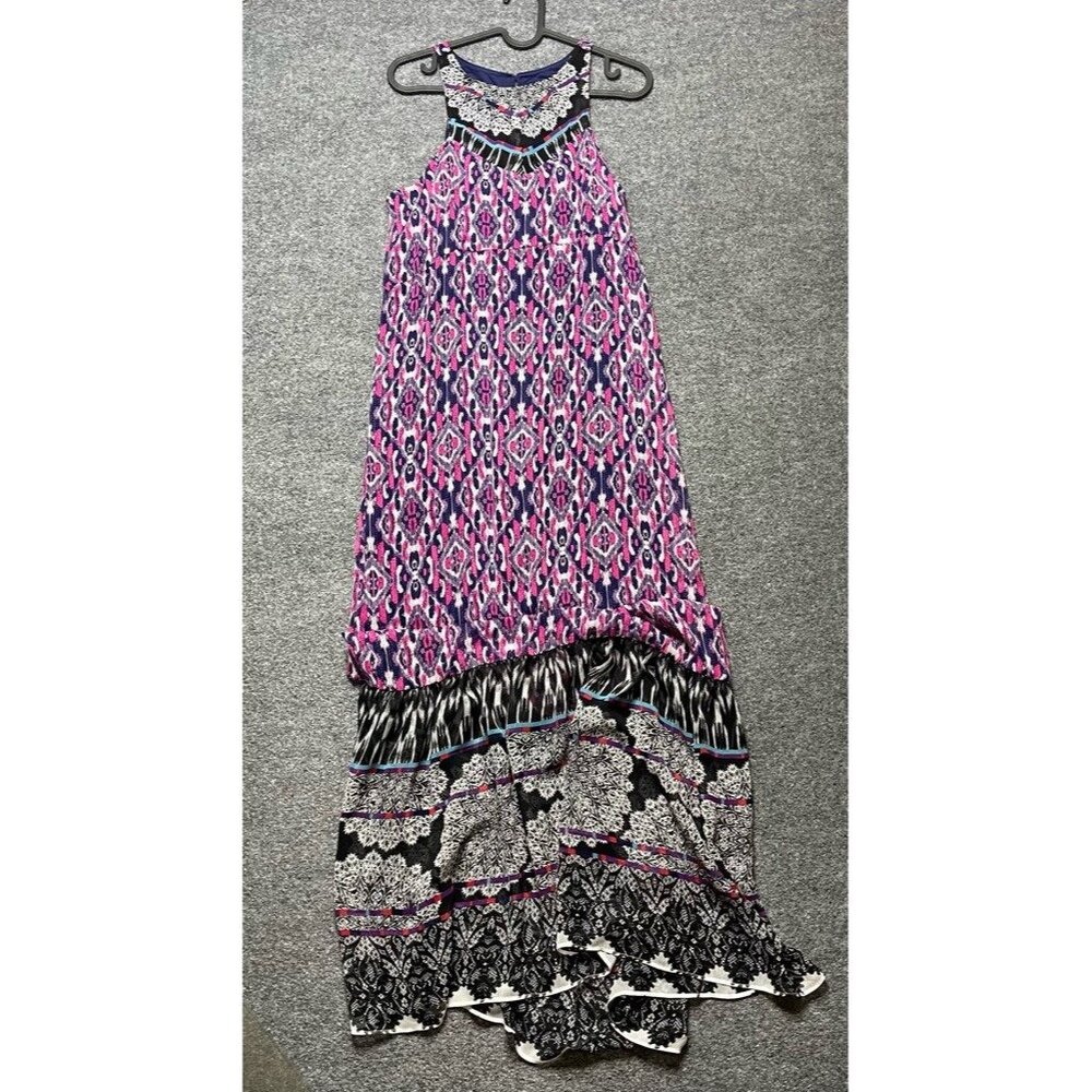 Express Womens Shift Dress Multicolor Lined Maxi Sleeveless Boho Mixed Print S
